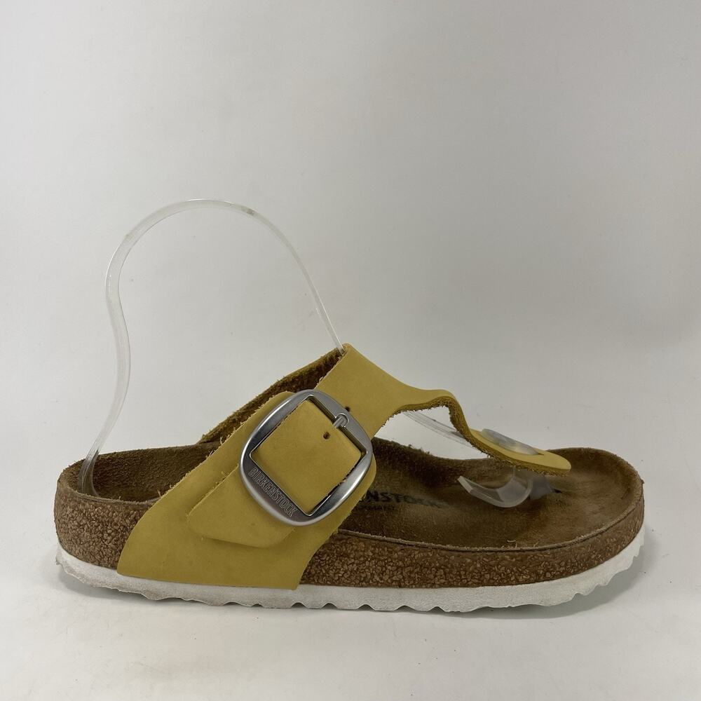 Birkenstock Gizeh Big Buckle Womens Size 37, 6-6.5 Ochre Yellow Thong Sandals